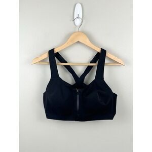 Victoria Secret Incredible Knockout Sport Bra 36DD Front Zip Underwire Black